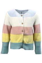 Load image into Gallery viewer, Baby Girls Toddler Stripe Pastel Rainbow Button Dow Cardigan