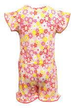 Load image into Gallery viewer, Girls Bright Multi Floral Print Cotton Elasticated Waist Playsuit.
