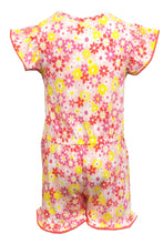 Load image into Gallery viewer, Girls Bright Multi Floral Print Cotton Elasticated Waist Playsuit.
