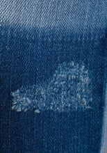 Load image into Gallery viewer, Girls Blue Two Tone Effect Distressed Adjustable Waist Stretch Denim Jeans