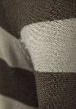 Load image into Gallery viewer, Khaki &amp; Beige Large Stripes V-Neck Knitted Jumper
