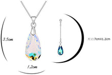 Load image into Gallery viewer, Tear Drop Crystal Necklace Pendant & Earring Sets