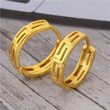 Load image into Gallery viewer, Ladies 24K Yellow Gold Plated Women's Cool Hoop Earrings