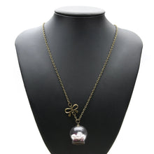 Load image into Gallery viewer, Handmade Vintage Wish Pearl Ball Bottle Pendent & Bow Bronze Chain Necklace