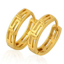 Load image into Gallery viewer, Ladies 24K Yellow Gold Plated Women's Cool Hoop Earrings