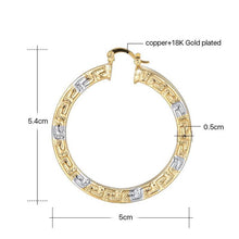 Load image into Gallery viewer, Ladies Big 18K Two Tone Latest Great Wall Circle Earring
