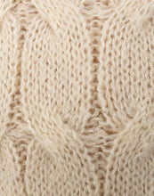 Load image into Gallery viewer, Ladies Beige Cable Knit Metallic Jumper