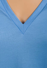 Load image into Gallery viewer, Ladies Plain Pure Cotton V Neck Short Sleeve Tee Shirt Jersey Top