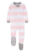 Load image into Gallery viewer, Baby Boys Girls Unisex Burts Bees Striped Babygrow Anti Slip Footie Sleepsuits
