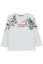 Load image into Gallery viewer, Boys White Official Marvel Comics Cotton T-Shirt