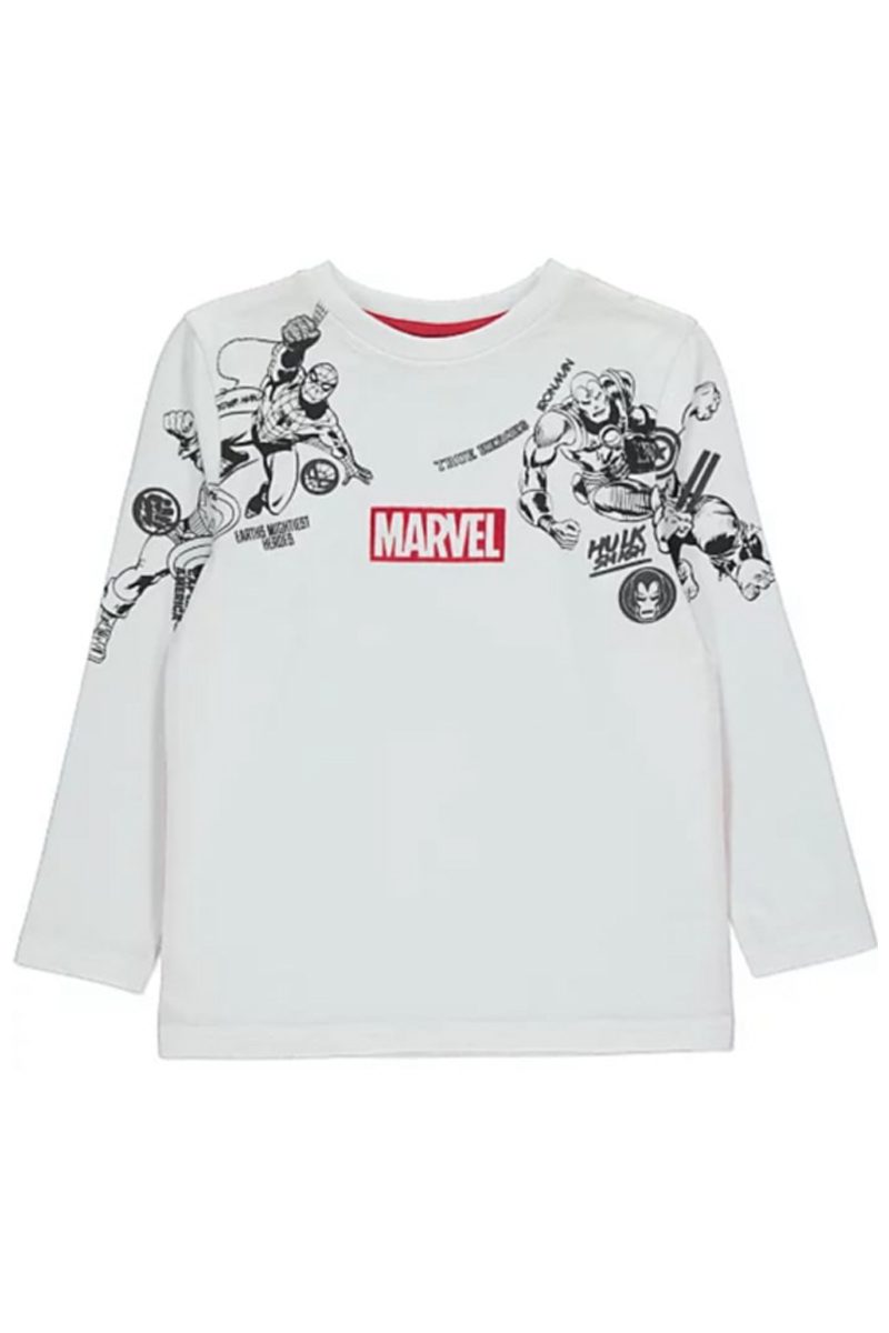 Boys White Official Marvel Comics Cotton T-Shirt