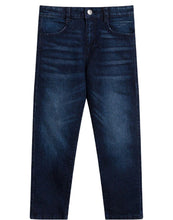 Load image into Gallery viewer, Boys Dark Denim Blue Adjustable Waist Classic Fit Jeans