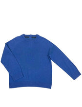 Load image into Gallery viewer, Boys Blue Embosed Bear Cotton Knitted Long Sleeve Jumper