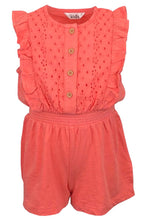 Load image into Gallery viewer, Girls Baby Toddler Broderie Anglaise Coral Cotton Elasticated Waist Playsuits
