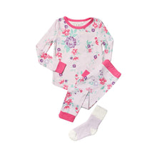 Load image into Gallery viewer, Girls Lily and Jack Lilac Floral 3Piece Top Bottom & Socks Pyjamas Set