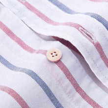 Load image into Gallery viewer, Men’s Oxford 100% Cotton Striped Single Patch Pocket Collared Long Sleeve Shirts