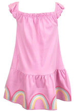 Load image into Gallery viewer, Girls Toddler Pink Sequin Rainbow Cotton Frills Strappy Summer Dress
