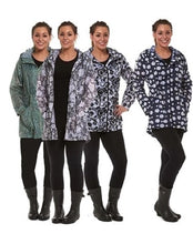 Load image into Gallery viewer, Ladies Patterned Hooded Waterproof Raincoats Jackets