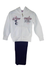 Load image into Gallery viewer, Girls Cream & Navy Kool Look Tracksuit