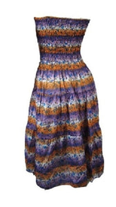 Purple-Orange Flower Print Dress
