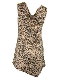 Mink & Black Leopard Print Embellished Top