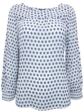 Load image into Gallery viewer, Blue Printed Long Sleeve Chiffon Top
