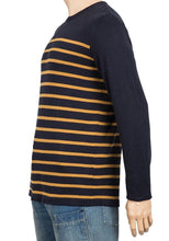 Load image into Gallery viewer, Midnight Blue Stripe Knitted Cotton Jumper
