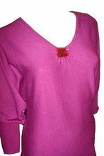 Load image into Gallery viewer, Velvet Rose Batwing Style 3/4 Sleeve Jumper