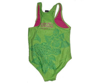 Load image into Gallery viewer, Girls Ed Hardy Lime Green Signature Glitter Designer Swimming Costume