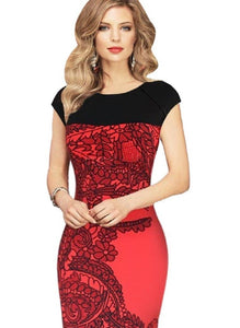 Red & Black Floral Sleeveless