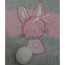 Load image into Gallery viewer, Baby Girls Grey and Pink Striped Bunny Jumper