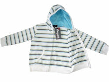 Load image into Gallery viewer, Boys Respect White Multi Striped Hoody Sweatshirt
