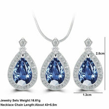 Load image into Gallery viewer, Blue Waterdrop Crystal Necklace Earring & Pendant