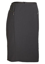 Load image into Gallery viewer, Grey Pencil Side Zip Fully Lined Back Slit Skirt

