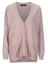 Load image into Gallery viewer, Pink Relaxed Knit Wool Blend V Neck Cardigan