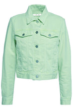 Load image into Gallery viewer, Mint Green Button Down Denim Jeans Jacket