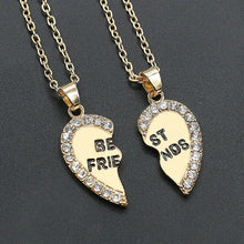 Load image into Gallery viewer, Unisex Best Friends Split Heart Friendship Pendant & Necklace Set
