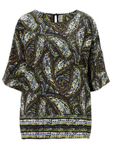 Load image into Gallery viewer, Multi Paisley Print 3/4 Sleeve Batwing Top
