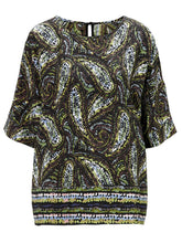 Load image into Gallery viewer, Multi Paisley Print 3/4 Sleeve Batwing Top