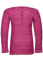 Load image into Gallery viewer, Girls Cerise Metallic Stripe Knitted Jumper
