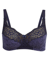 Load image into Gallery viewer, Indigo Mix Vintage Lace Cotton Rich Full Cup Bra