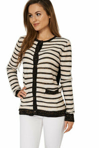 Multi Stripe Lurex Knitted Cardigan
