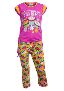 Cerise Multi Sweet & Sassy 3 Piece Pyjamas Set