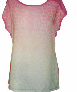 Pink Multi Leopard Print Plain Back Sleeveless Top