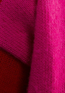Girls Pink & Red Stripe Boxy cut Long sleeves Jumper