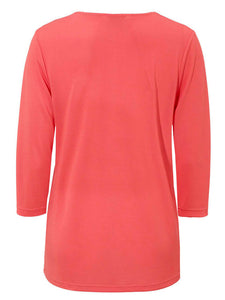 Coral Modal Blend Criss Cross Front Tunic Top