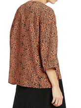 Load image into Gallery viewer, Orange Animal Print Dip Hem Relaxed Fit Blouse
