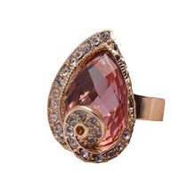 Load image into Gallery viewer, Yellow Gold Filled resin Austrian Champagne Crystal Heart Necklace Set