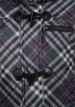 Load image into Gallery viewer, Grey Multi Check Padded Furry Detachable Hood Jacket