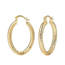 Load image into Gallery viewer, Oval Medium Gold Plated Twirl Earrings
